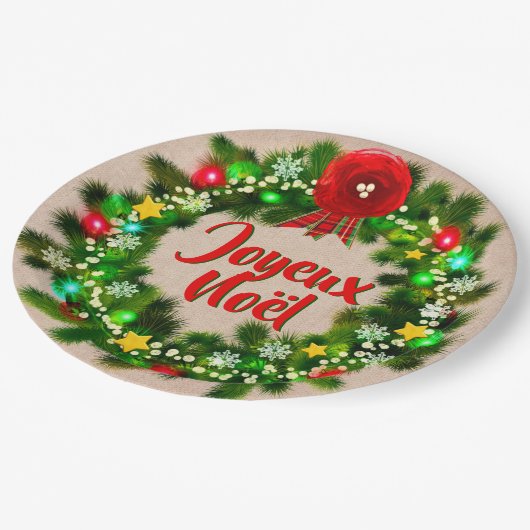 Modifier le texte Assiette joyeux Noël 9" (Angle)