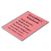 Modifier N'IMPORTE QUEL Texte - Grand-mère Carnet  (Côté gauche)