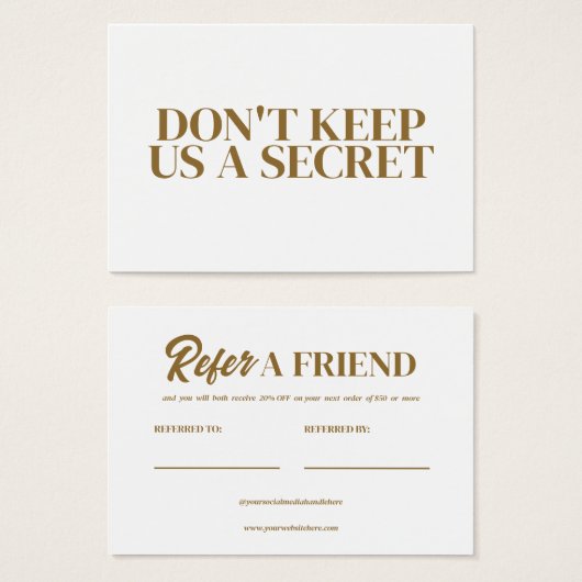 Modifier Référer Une Carte De Profil De Modèle Ami (Devant & derrière)