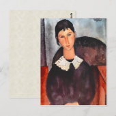Modigliani Elvira met witte kraag Briefkaart (Voorkant / Achterkant)