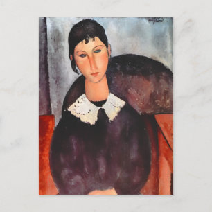 Modigliani Elvira met witte kraag Briefkaart