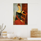 Modigliani Femme dans un fauteuil rouge Impression (Cuisine)