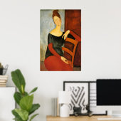 Modigliani Femme sur Chaise Rouge Impression Moder (Bureau à domicile)