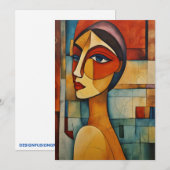 "Modigliani-geïnspireerde kunst nodigt uit" Kaart (Voorkant / Achterkant)