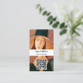 Modigliani - Jeanne Hebuterne Large Pet - QR Code Visitekaartje (Staand voorkant)