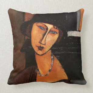 Modigliani - Portret van Jeanne Hebuterne Kussen