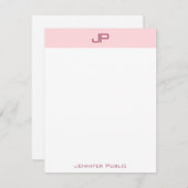 Modish Blush Roze Monogram Eenvoudige Sjabloon Tre (Voorkant / Achterkant)