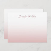 Modish Calligraphed Script Roos Gouden Achtergrond Notitiekaartje (Voorkant / Achterkant)