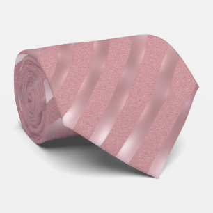 Modish Roos Gouden Glitter Gestreepte Sjabloon Ele Stropdas