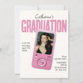 Modist roze witte afstuderen kaart (Voorkant)