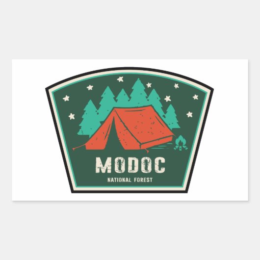 Modoc National Forest Camping Rechthoekige Sticker (Voorkant)