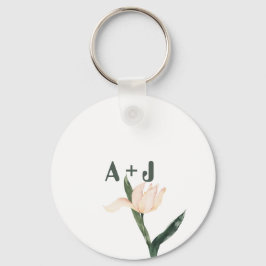 Modren blush pink floral sleutelhanger