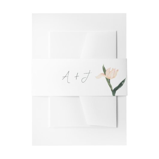 Modren blush pink floral uitnodigingen wikkel (Voorkant Voorbeeld)