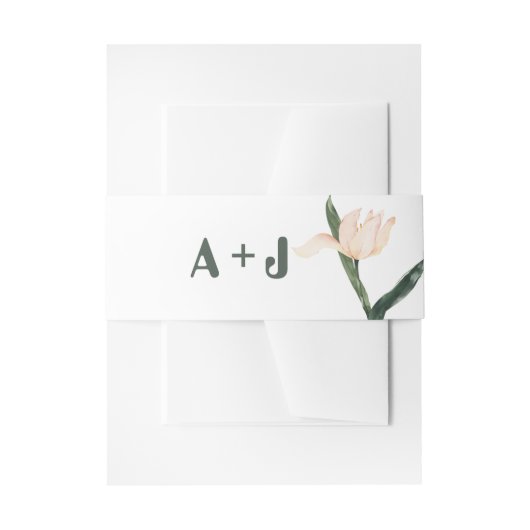 Modren blush pink floral uitnodigingen wikkel (Voorkant Voorbeeld)