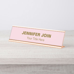 Modren Golden blush Desk Name Bord Bureau Naambordje