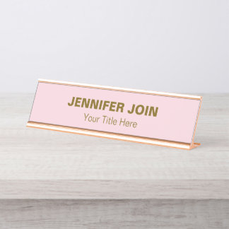 Modren Golden blush Desk Name Bord Bureau Naambordje