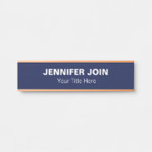 Modren Navy Blue blush Desk Name Bord Deurbordje (Voorkant)