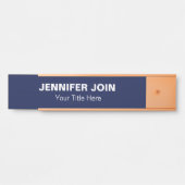 Modren Navy Blue blush Desk Name Bord Deurbordje (Voorkant)