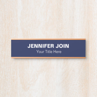 Modren Navy Blue blush Desk Name Bord Deurbordje