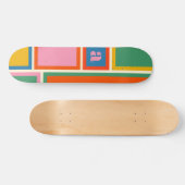 Modulair kleurig geometrisch patroon met Initiaal Skateboard (Horizontaal)