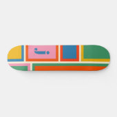 Modulair kleurig geometrisch patroon met Initiaal Skateboard (Horizontaal)