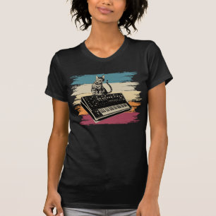 Modulair synthesizer Electronic Music Analog Cat T-shirt