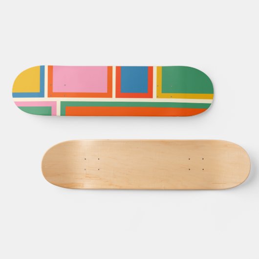 Modulaire retromoderne kleurrijke geometrische Abs Skateboard (Horizontaal)