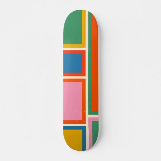 Modulaire retromoderne kleurrijke geometrische Abs Skateboard (Voorkant)