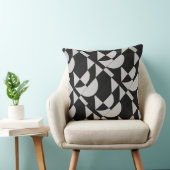 Modular Noir Echo Geometric Black White Cotton  Kussen (Stoel)