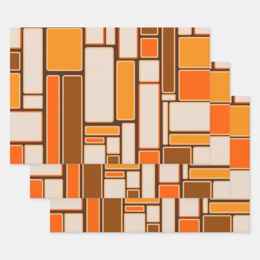 Modulus Retro Geometrische Mid Century Moderne jar Inpakpapier Vel (Set)