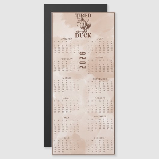 Moe als een eend 2026 Bruine Eend Kalender (Voorkant / Achterkant)