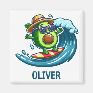 Moe Avocado-Surfer Pakt de Golven Persoonlijk Magneet