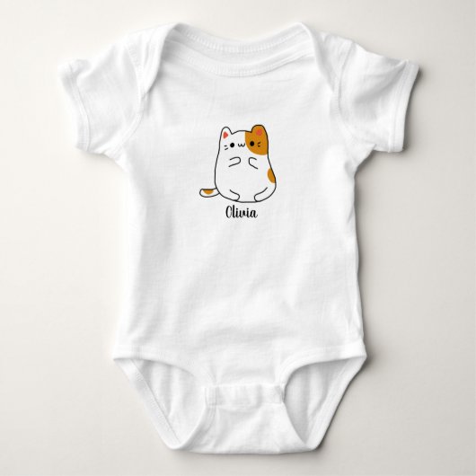 Moe Babyschattige Kat Aangepaste Naam Romper (Voorkant)