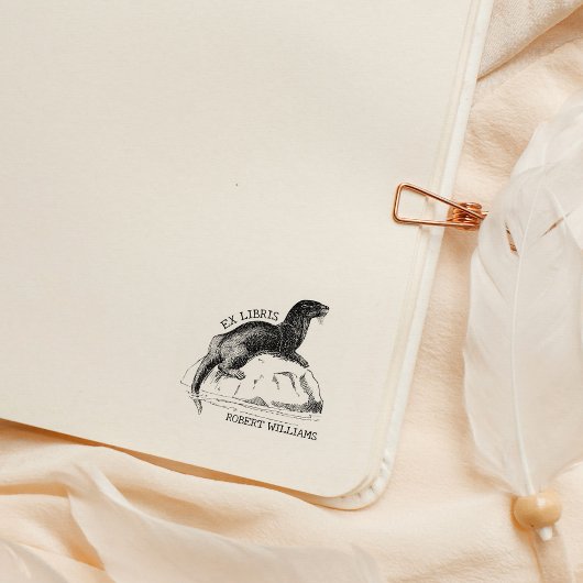 Moe boek Ex Libris van zeeotter  Rubberstempel