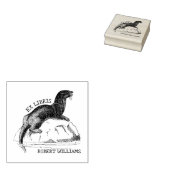 Moe boek Ex Libris van zeeotter  Rubberstempel (Gestempeld)