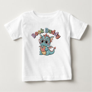 Moe boek vriendje lezend draak baby T-shirt