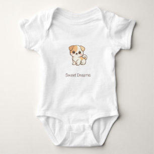 Moe Chibi Puppy Slaap Lekker Aangepaste Naam  Romper