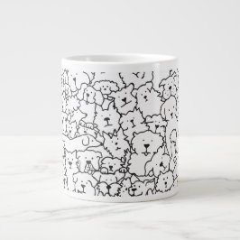 Moe design van een met de hand getekende hond extra grote beker