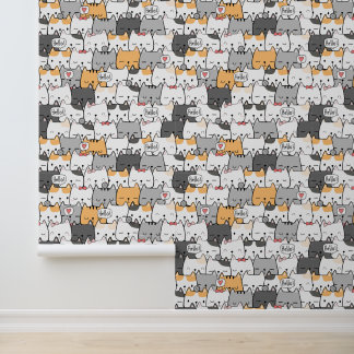 Moe Kat Patroon Behang | Kawaii Katten