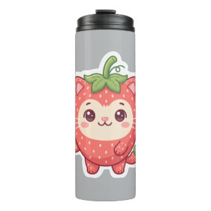 Moe Kawaii Aardbei Kat Reismok Thermosbeker