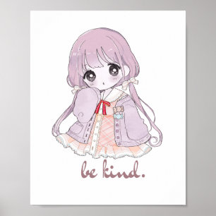 Moe Kawaii Anime Meisje Wees Aardig Persoonlijke N Poster