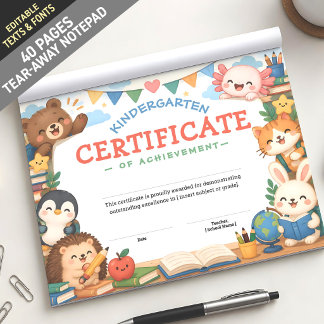 Moe Kawaii Chibi Dieren Klas Aangepaste Kinderen D Notitieblok