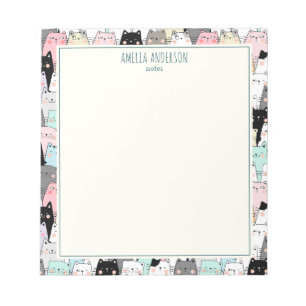 Moe Kawaii Katten Patroon Persoonlijke Naam Notitieblok