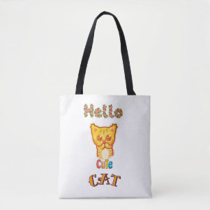 Moe Kawaii Kattengezicht Grafisch T-shirt Draagtas