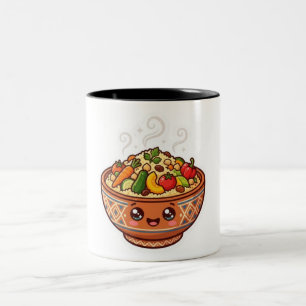Moe Kawaii Marokkaanse Couscous Kom Sticker Tweekleurige Koffiemok