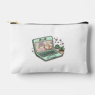 Moe Kawaii Ontspannen Sfeer Laptop Kat Potted PSti Etui