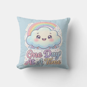Moe Kawaii Wolk Regenboog Eén Dag Op Een Keer Deke Kussen