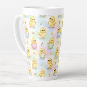 Moe Kuiken Waterverf Paas Roze Patroon Latte Mok