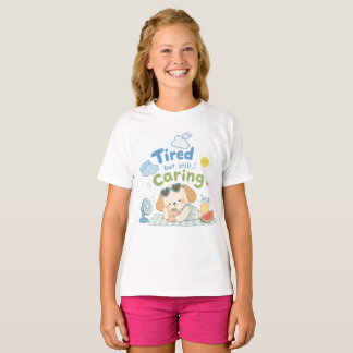 Moe maar nog steeds zorgzaam hond illustratie T-sh T-shirt
