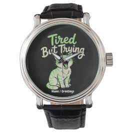 Moe Maar Pogend Grappige Gierende Kat Schattig Her Horloge